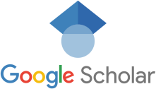 Google scholar logo on a black background.