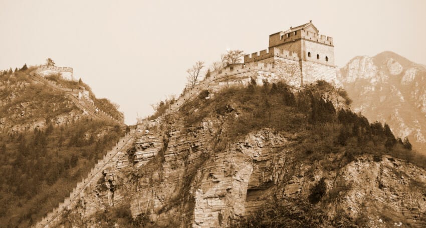 A castle on the great wall of China